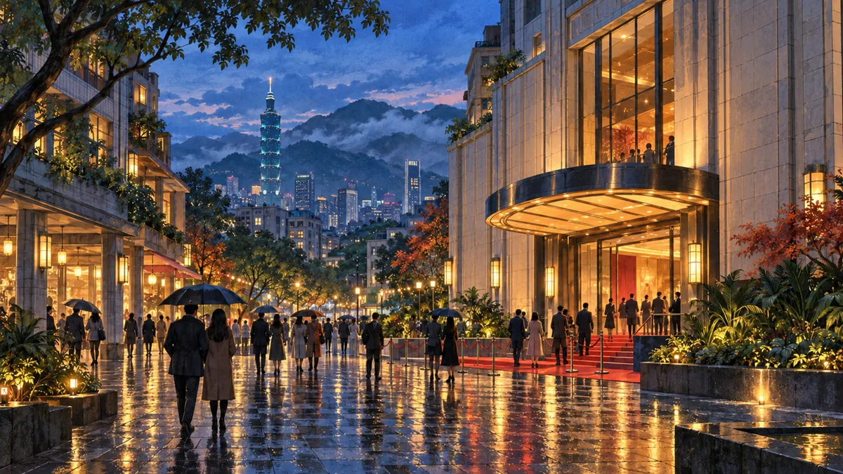 Editorial travel illustration of Taipei Golden Horse Film Festival in Taipei